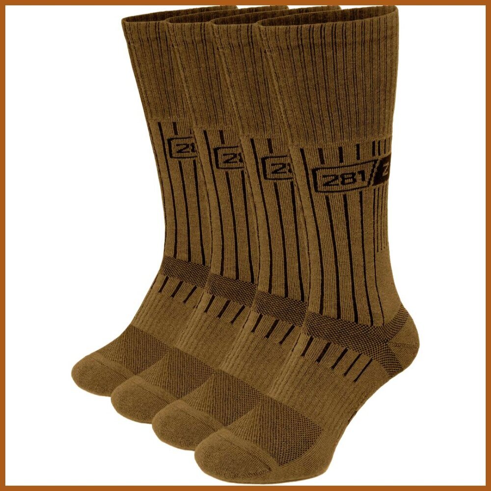 Military Boot Socks, 70% Organic Cotton, Mid Calf, Tactical Hiking
